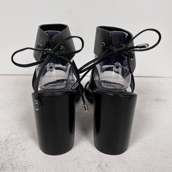 REBECCA MINKOFF Christy Block Heel Vachetta Leather Sandal Black Sz 10.5M - Picture 11 of 11
